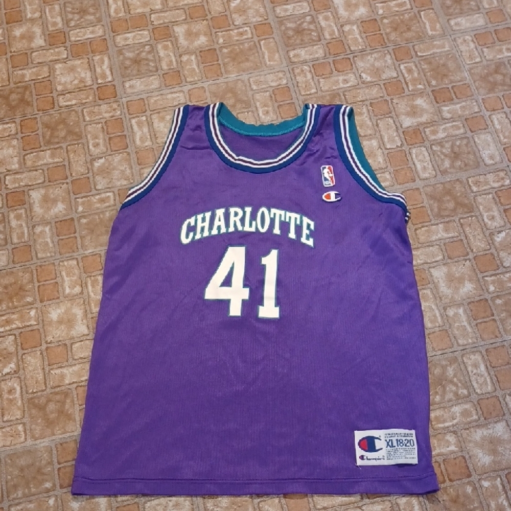 Champion Purple Athletic Jersey 41 Rice Charlotte Basketball Boys Xlarge